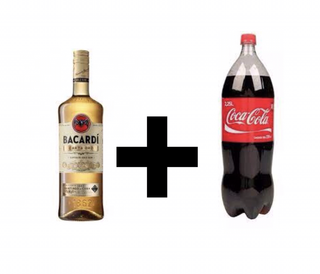 Combo Bacardi 750 mas Coca 2.25